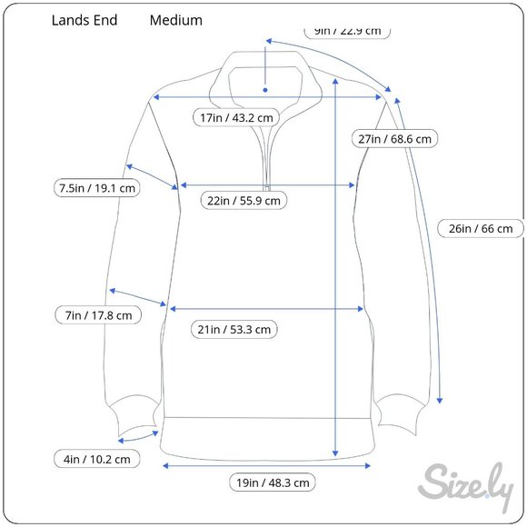 Lands' End Men's Polar Fleece Navy Aqua Pullover Medium New - Picture 6 of 6